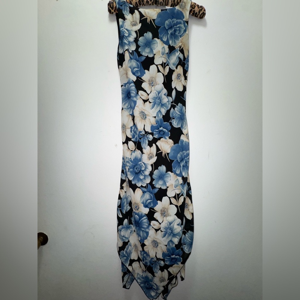 Vintage Y2K FLP Asymmetrical hem floral midi fairy dress size 4